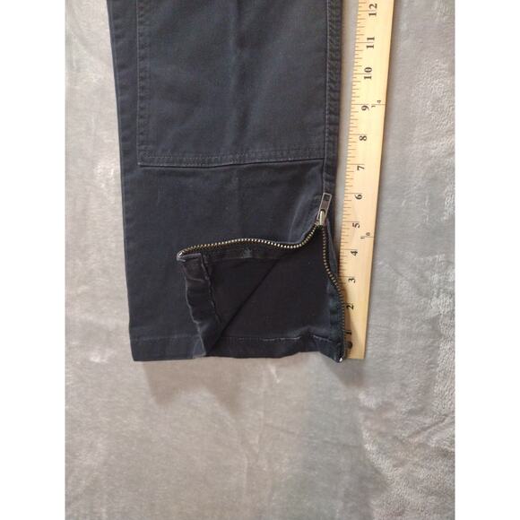 Tommy Hilfiger Womens 14P Straight Leg Zip Ankle Double Knee Black Utility Pants - Picture 11 of 12